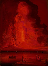 Eruzione notturna del Vesuvio del 1794 da Posillipo