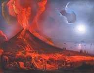 Eruzione notturna del Vesuvio con la luna 1794